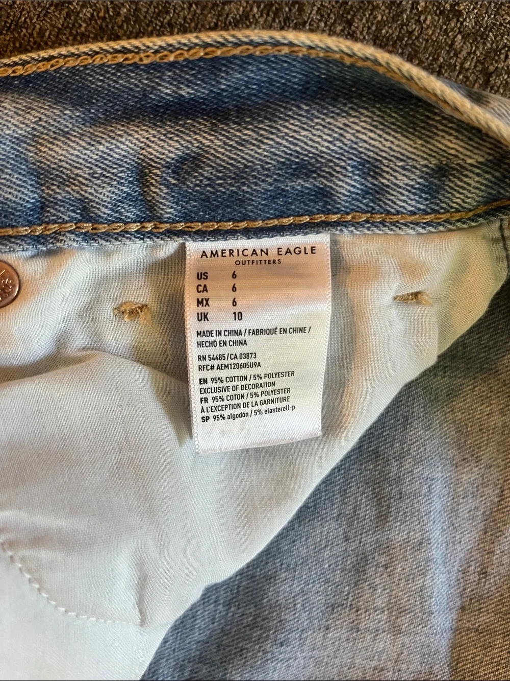 American Eagle Outfitters Light Blue Distressed Jean Shorts